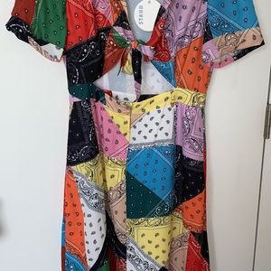 Giorgiana Patchwork multi Midi Dress - NEW/Never worn